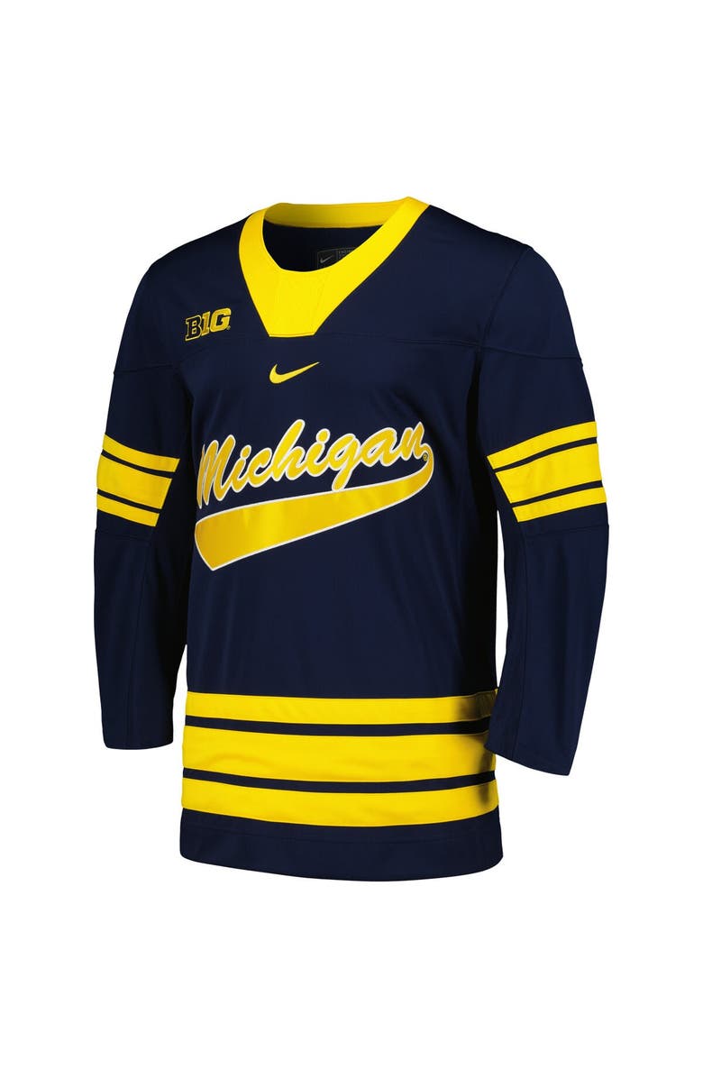 Nike Men's Nike Navy Michigan Wolverines Replica Jersey, Alternate, color, 
