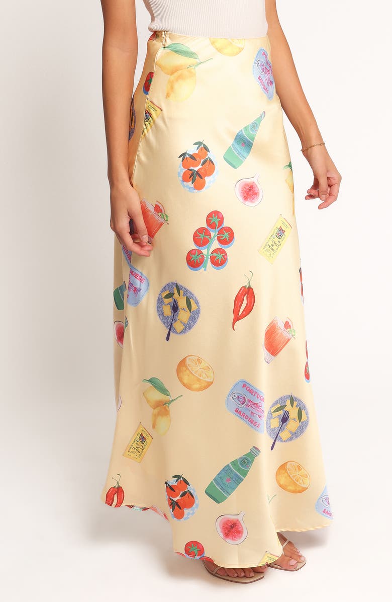 Petal & Pup Kinsey Satin Maxi Skirt, Alternate, color, Yellow