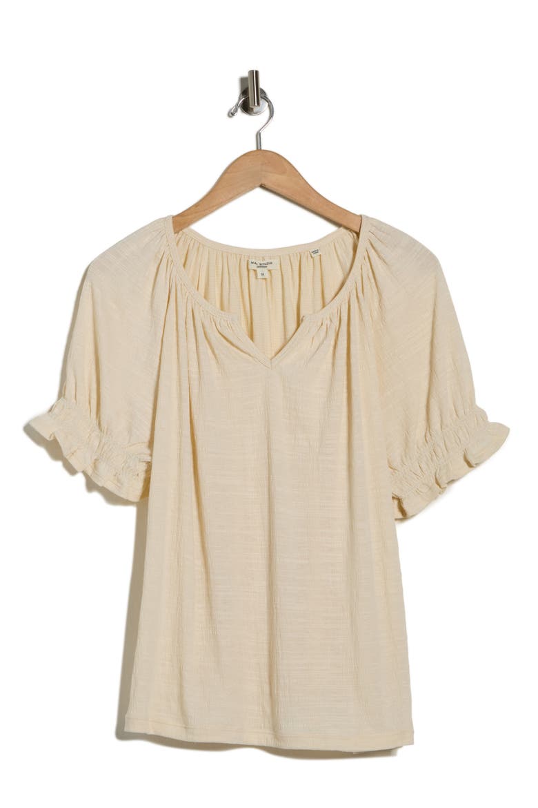 Puff Sleeve Top, Alternate, color, EGGSHELL