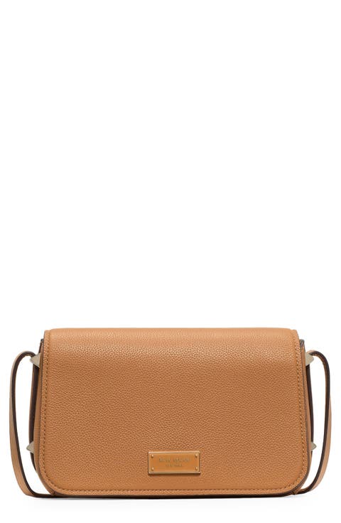 small liv pebble leather flap crossbody bag