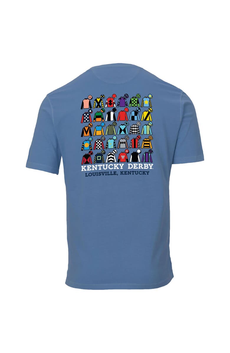 AHEAD Men's Ahead Blue Kentucky Derby 150 Jockey Lineup T-Shirt, Alternate, color,