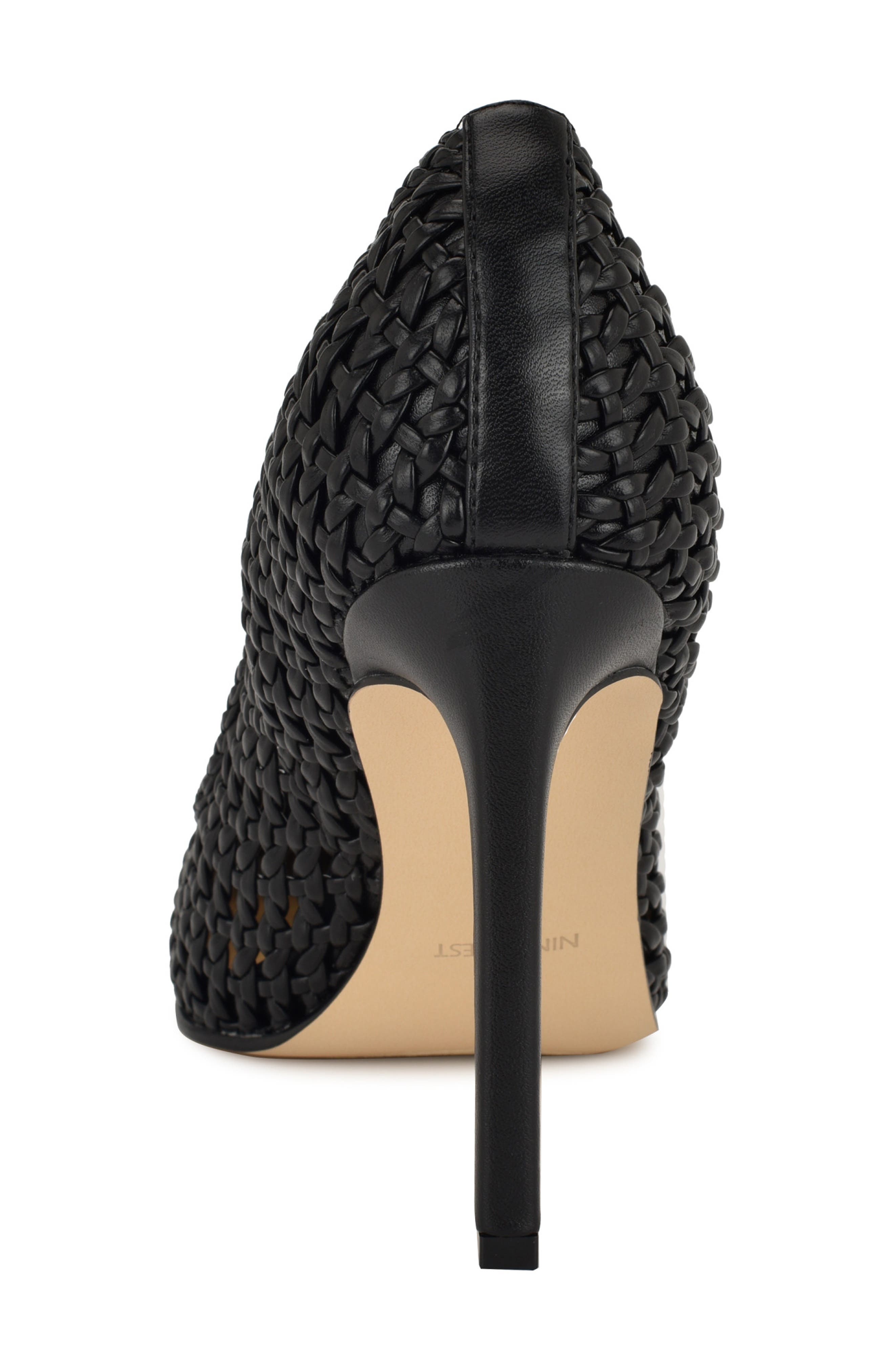 Nine West Tatiana Pointed Toe Pump, Alternate, color, Black Woven