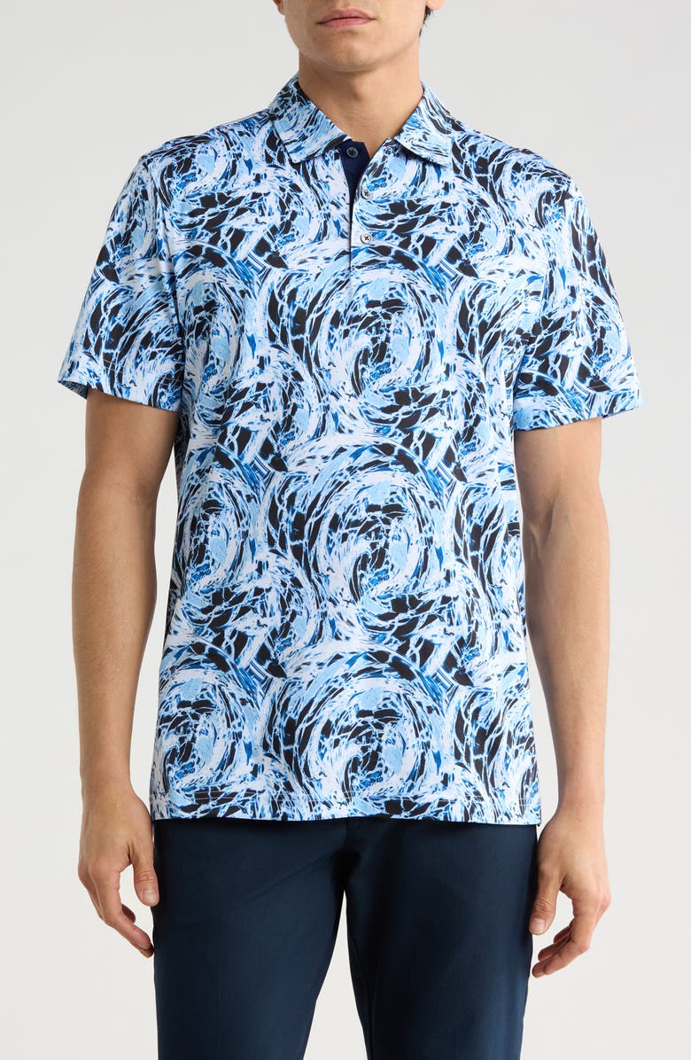 Bugatchi Mercerized Cotton Polo, Main, color, Azure