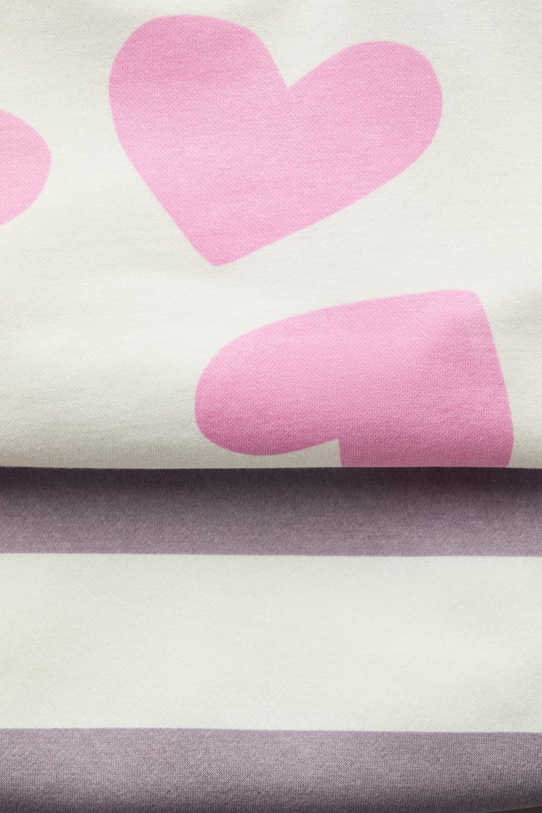 2-pack Printed Brushed-inside Sweatshirts, Alternate, color, Cream/hearts