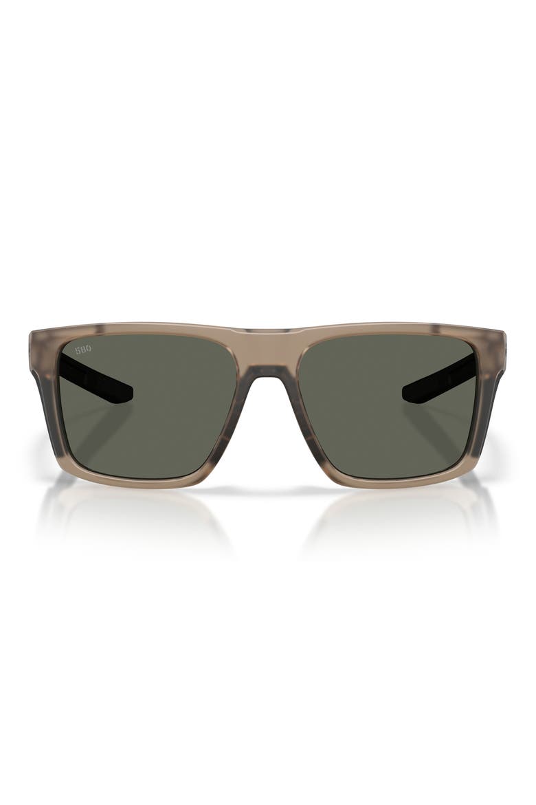Lido 57mm Polarized Square Sunglasses, Main, color, MATTE BROWN SMOKE / GRAY 580G
