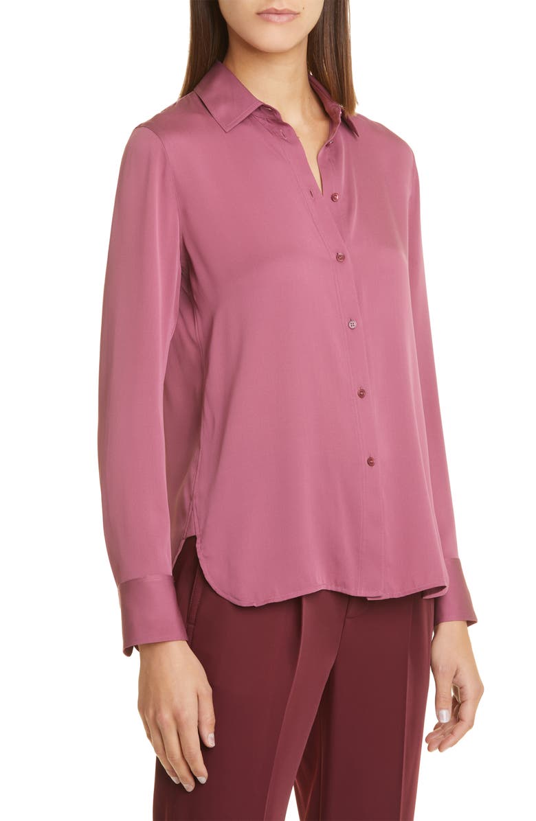 Vince Slim Fit Stretch Silk Blouse, Alternate, color, 
