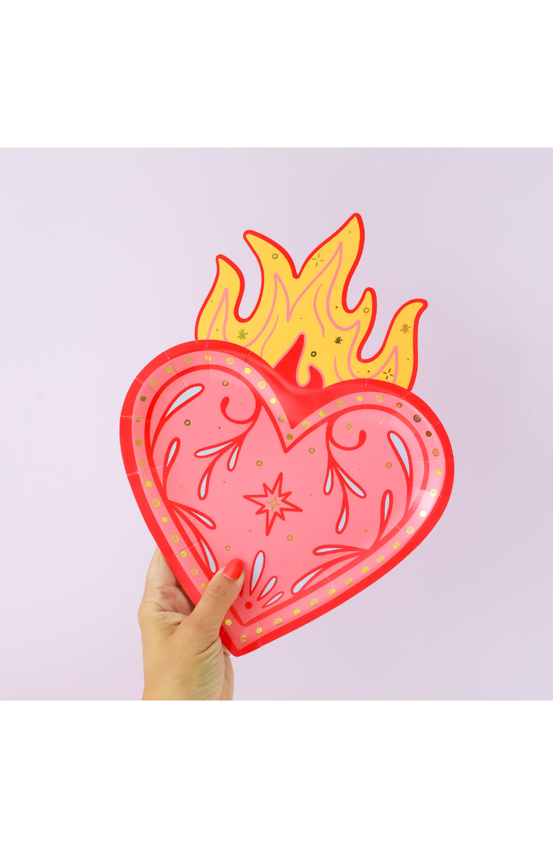 Jollity & Co. Queens Flaming Hearts Dessert Plates, Alternate, color, Assorted Pre-Pack