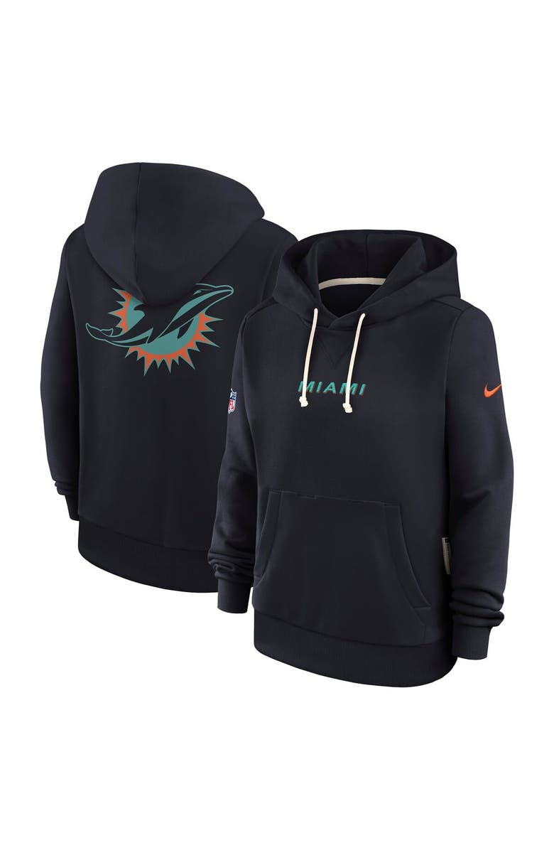 Nike Women's Nike Pitch Blue Miami Dolphins 2025 Rivalries Collection Standard Issue Sideline Dri-FIT Hoodie, Main, color, Navy