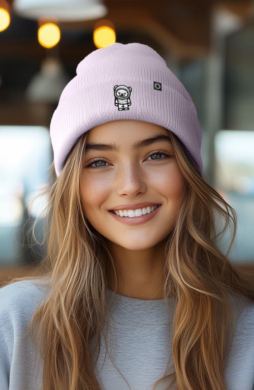 Dalix Ice Bear Beanie In Lavender