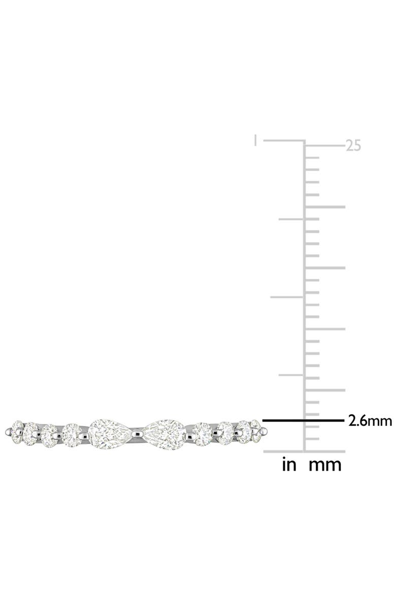 Moissanite Pear Semi-Eternity Ring, Alternate, color, Sterling Silver