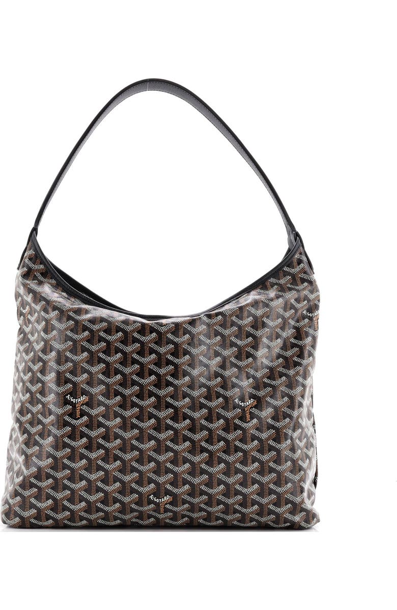 Pre-Owned Goyard Boheme Hobo Printed Coated Canvas, Main, color, Black