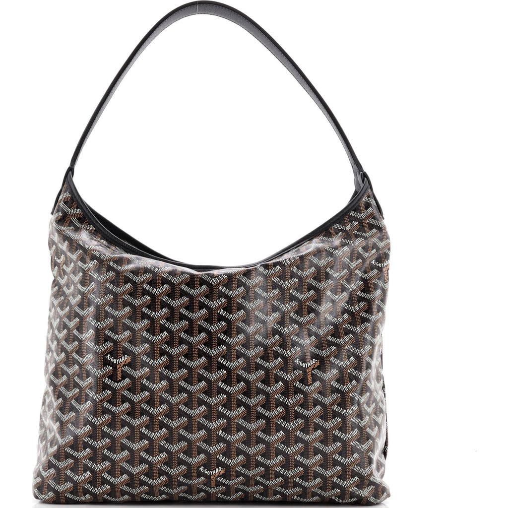 Pre-owned Goyard Goyard Boheme Hobo Printed Coated Canvas In Black