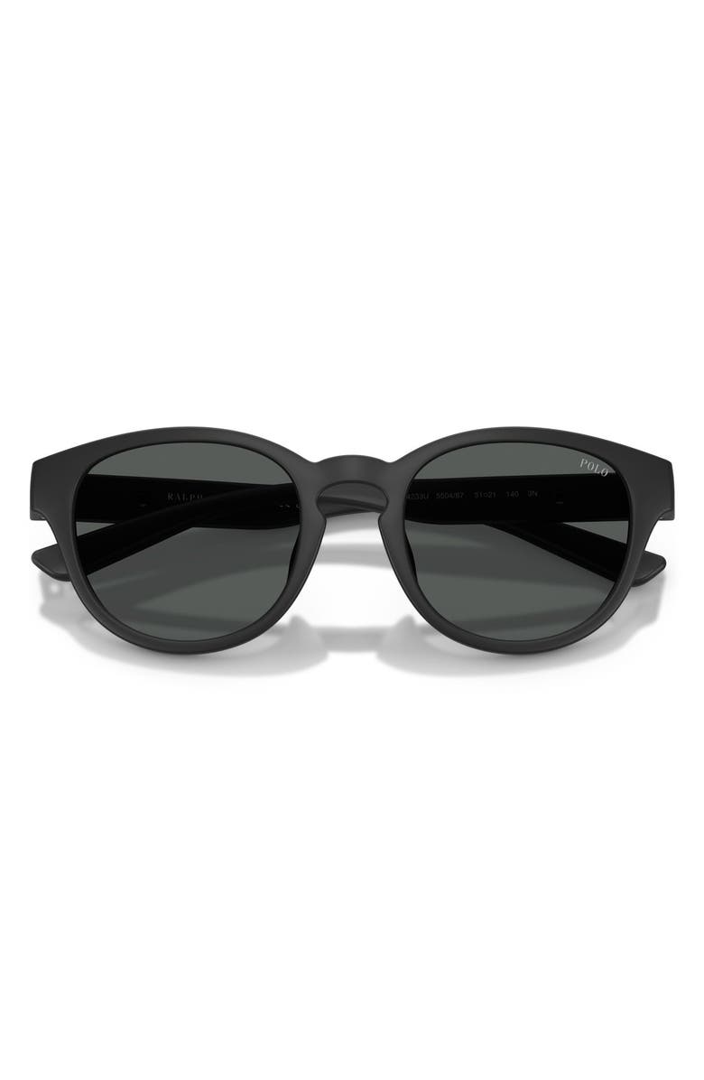 Polo Ralph Lauren 51mm Phantos Sunglasses, Alternate, color, Matte Black / Dark Grey