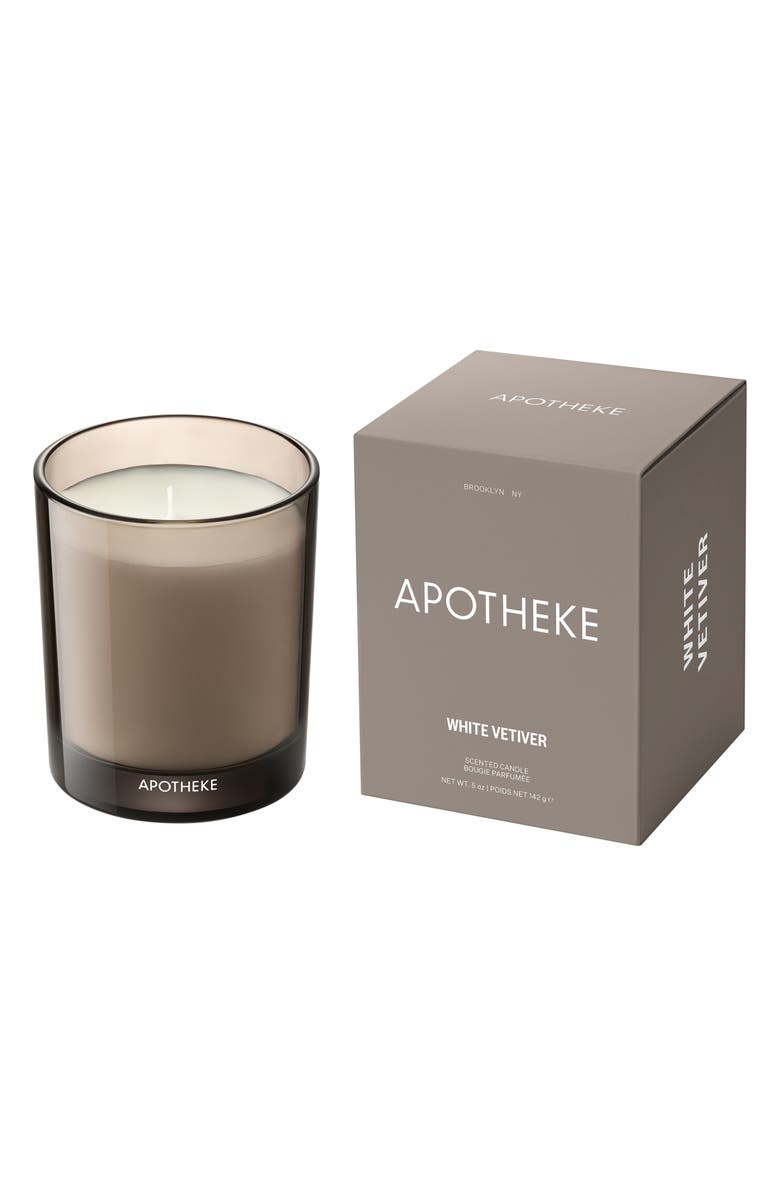APOTHEKE White Vetiver Petite Scented Candle, Main, color, Grey