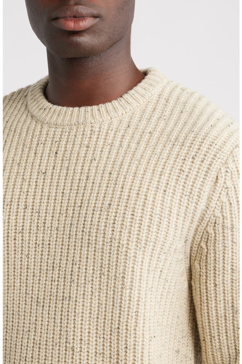 Donegal Tweed Wool Blend Crewneck Sweater, Alternate, color, OFF WHITE