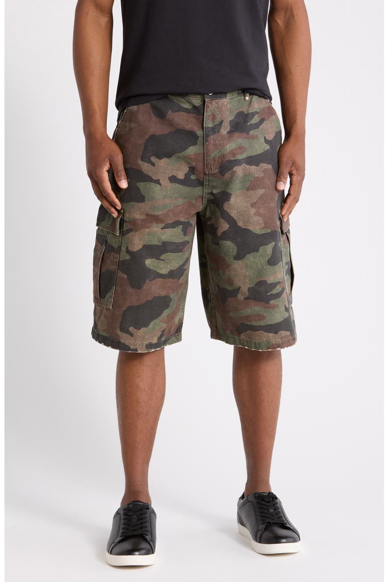 Camo Print Cargo Shorts, Main, color, CAMO