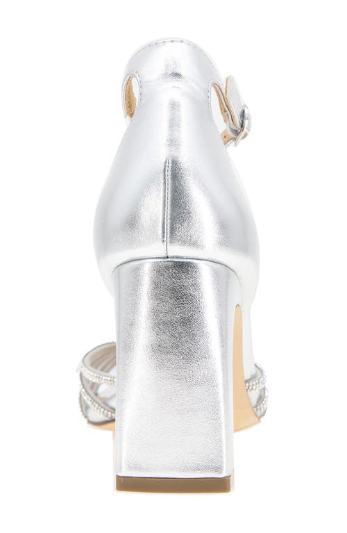 Xoxo Flavia Rhinestone Ankle Strap Sandal In Silver