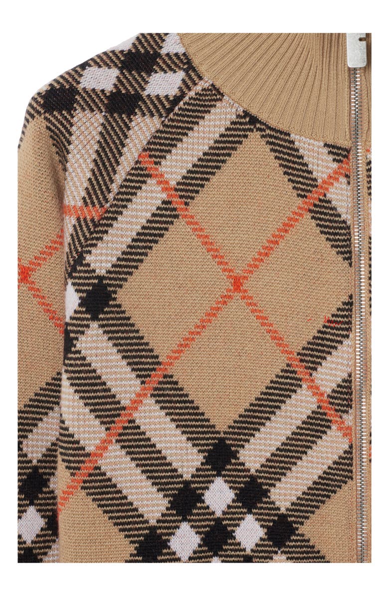 Burberry Check Wool Mohair Blend Jacket, Alternate, color, Sand