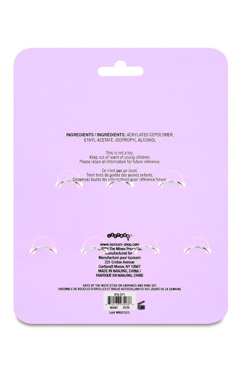 Iscream Days Of The Week Stick-on Earrings & Rings In Pink