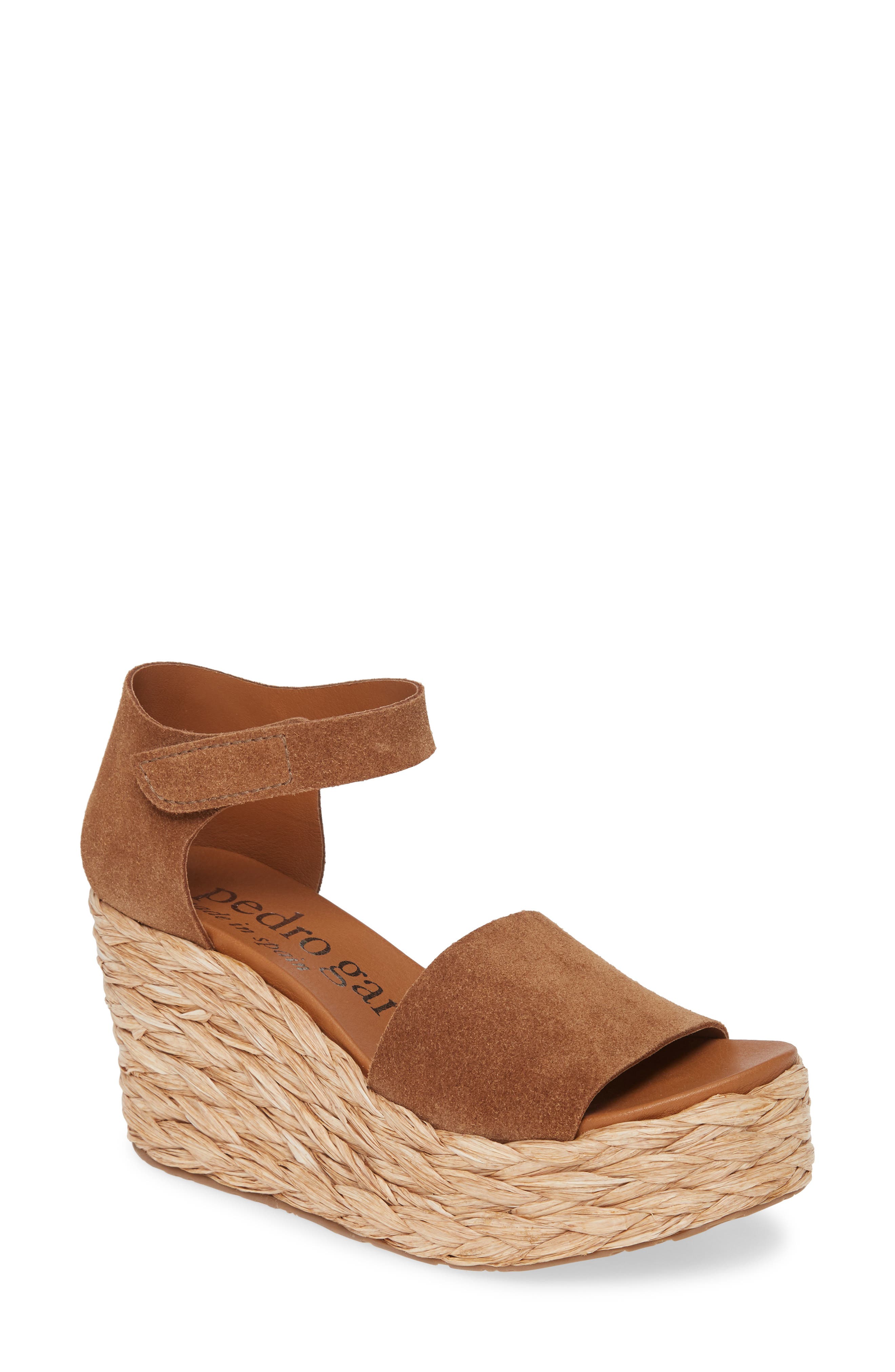 Dory Raffia Wedge Sandal, Main, color, HAZELNUT