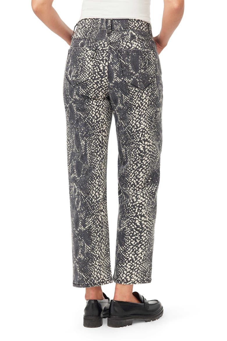 High Rise Slim Straight Crop Jean, Alternate, color, BLACK WHITE SNAKESKI