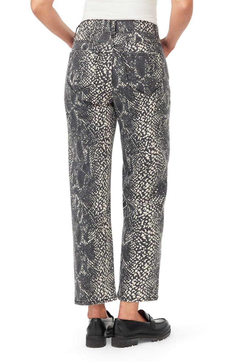 Kensie High Rise Slim Straight Crop Jean, Alternate, color, Black White Snakeski