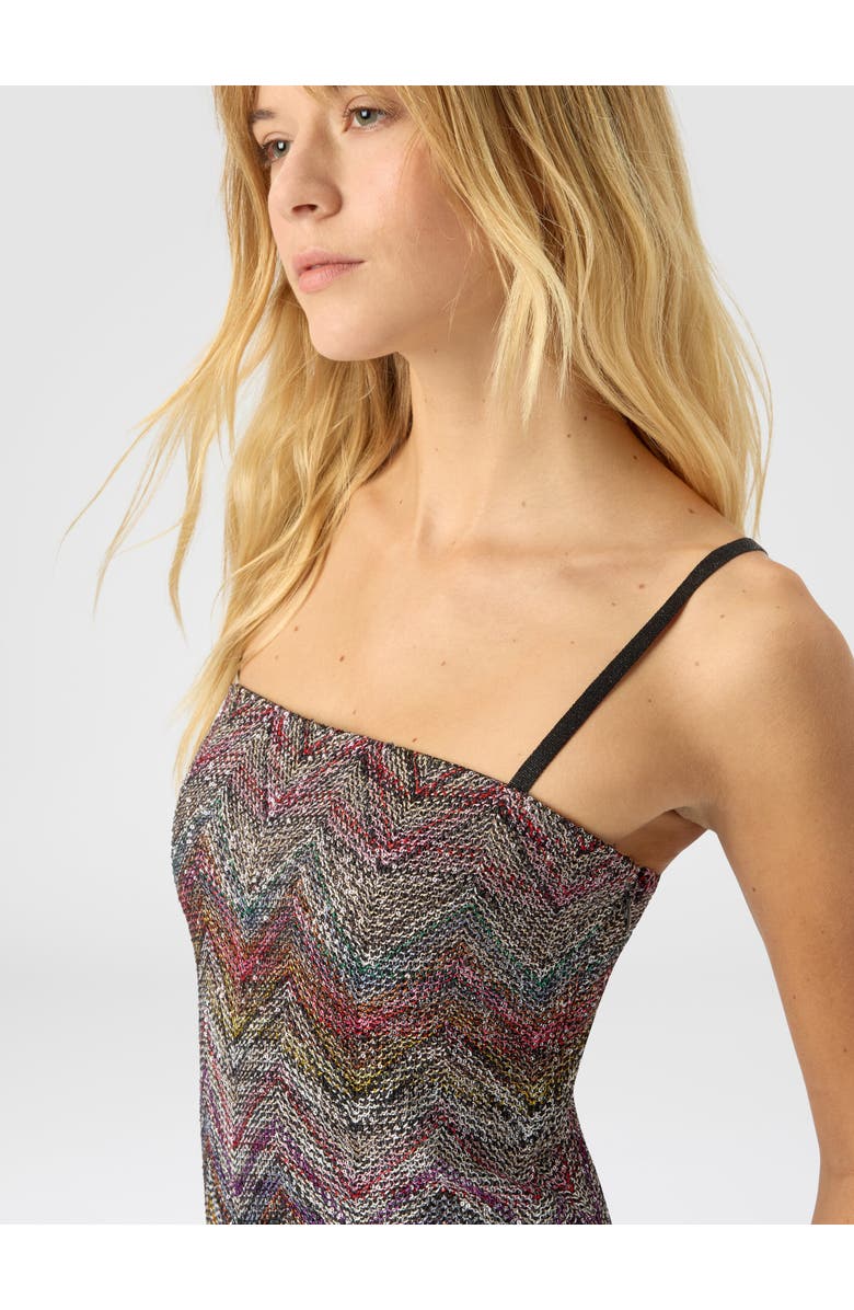 Missoni Bustier Long Dress With Zigzag Pattern, Alternate, color, Multicoloured