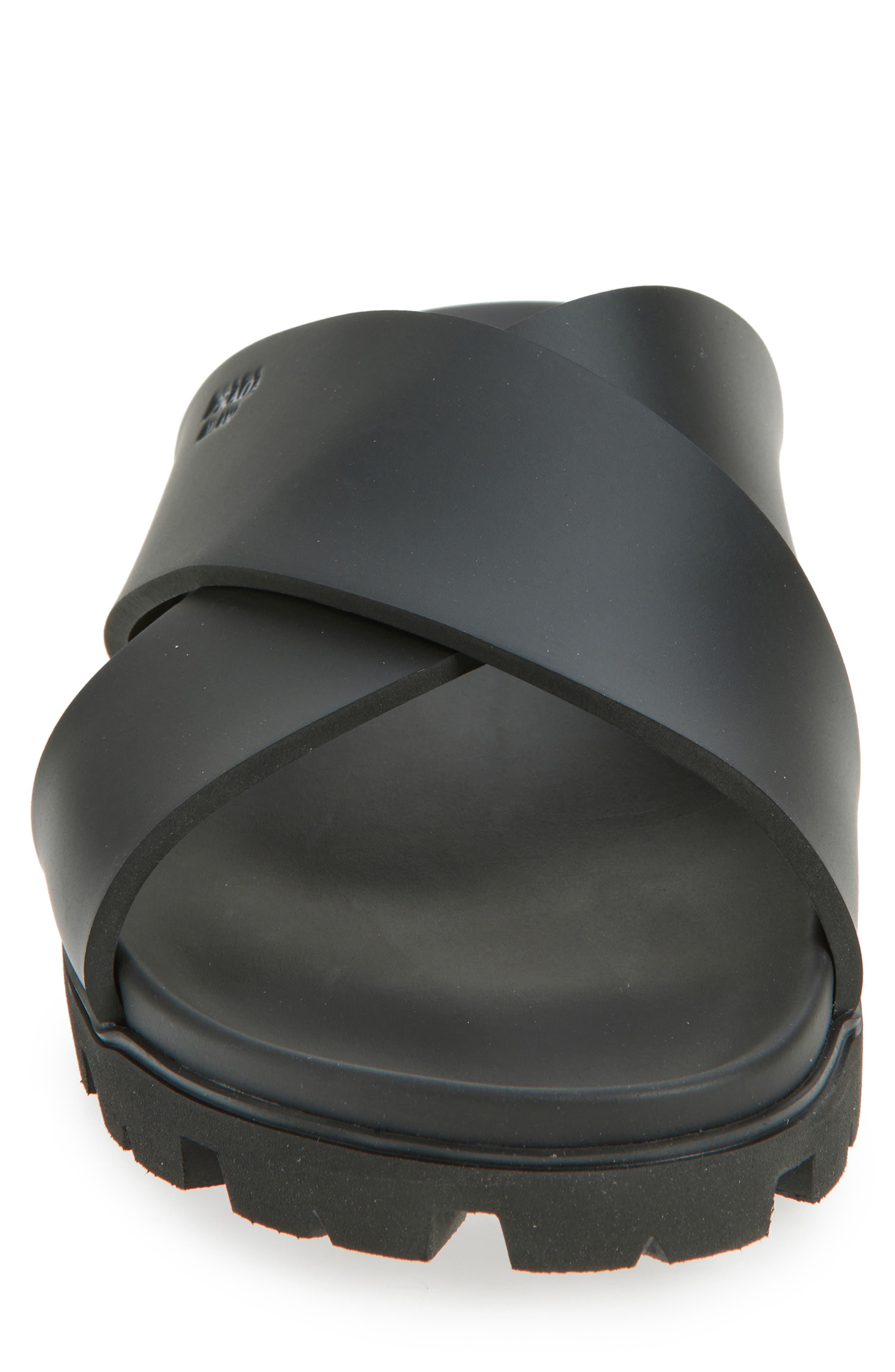 Prada Cross Strap Slide Sandal, Alternate, color, Nero