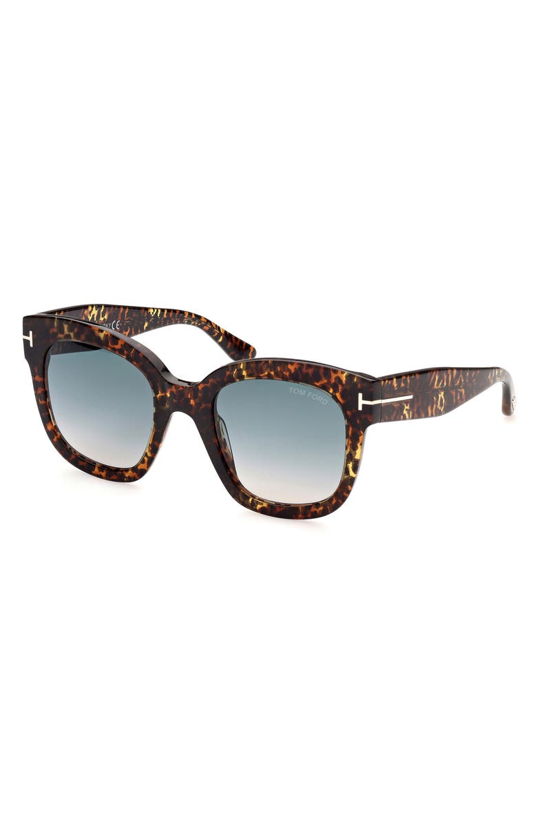 TOM FORD 56mm Gradient Cat Eye Sunglasses, Alternate, color, Dark Havana / Gradient Smoke