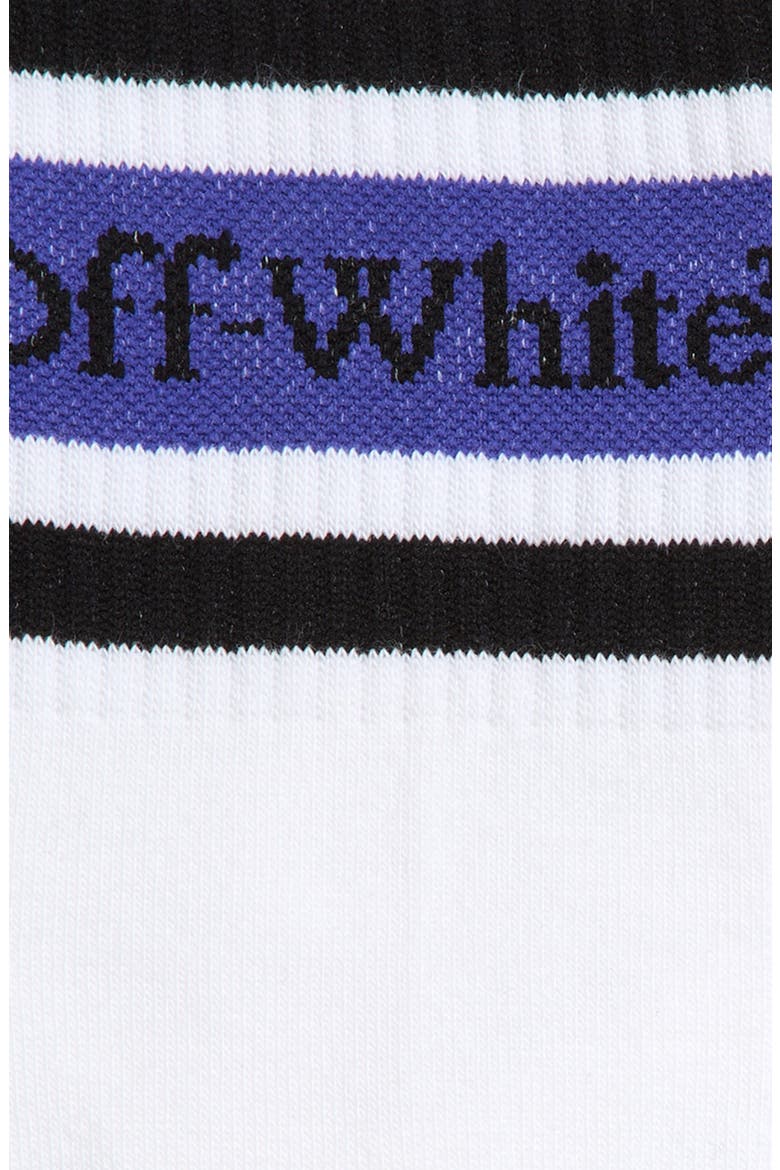 Stripes Logo Crew Socks, Alternate, color, WHITE - DARK BLUE