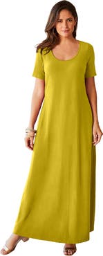 Jessica London Stretch Cotton T-Shirt Maxi Dress