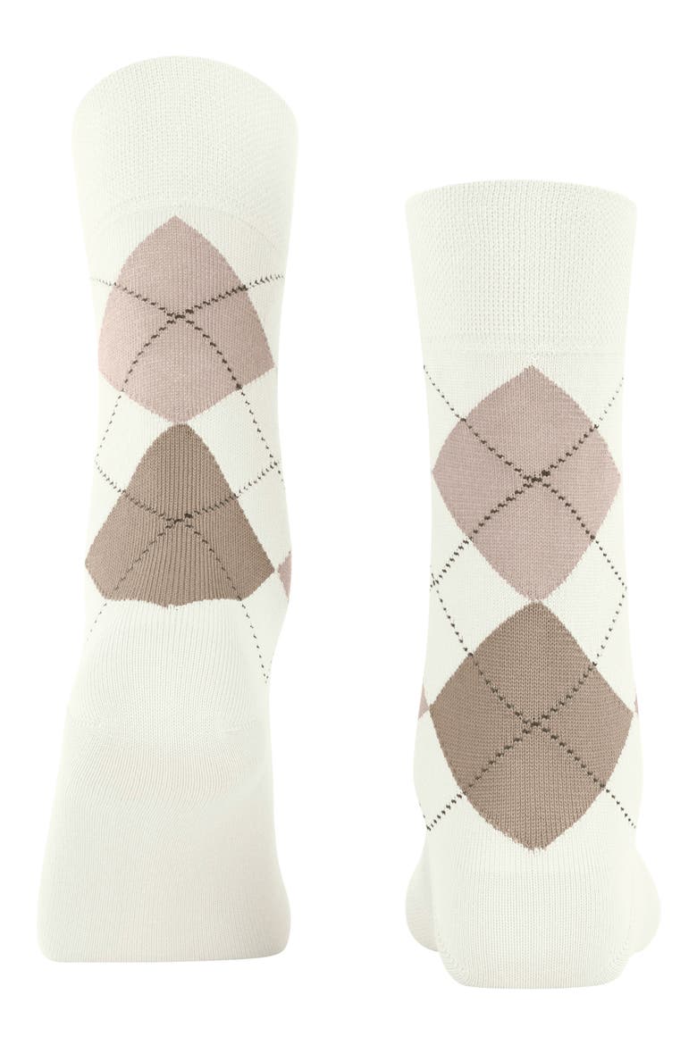 Argyle Organic Cotton Blend Crew Socks, Alternate, color, OFF-WHITE