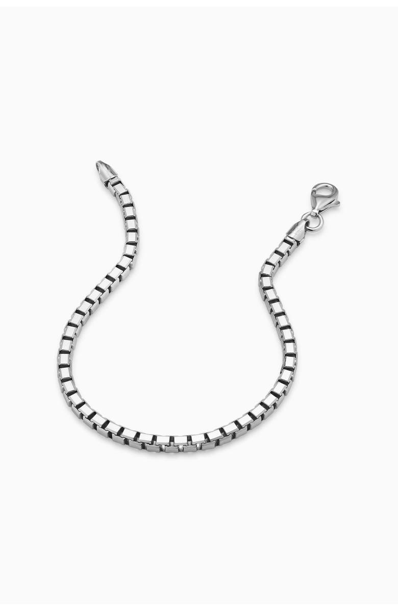 Oradina Edge Bold Box Link Bracelet in Sterling Silver, Alternate, color, Silver