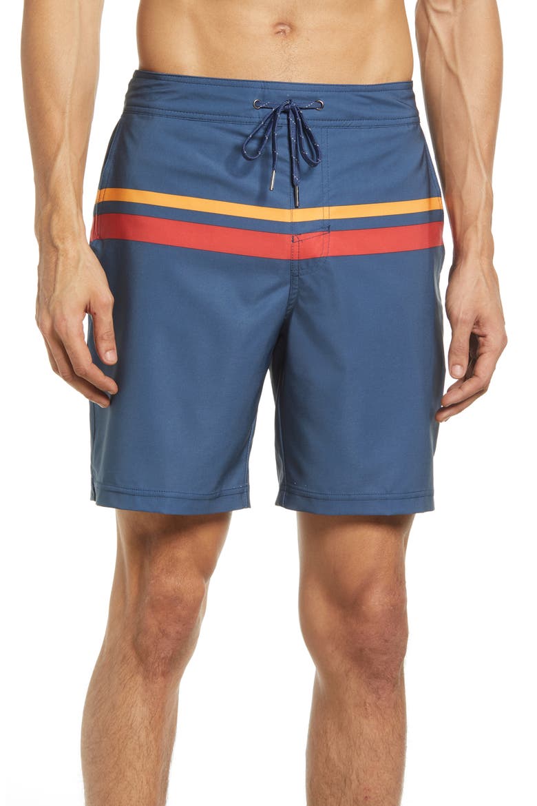The Ozone Swim Trunks, Main, color, RED COMP STRIPE