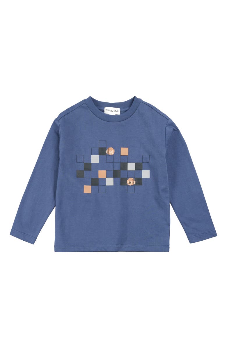 MILES THE LABEL Kids' 8-Bit Monkey Print Cotton Sweatshirt, Main, color,