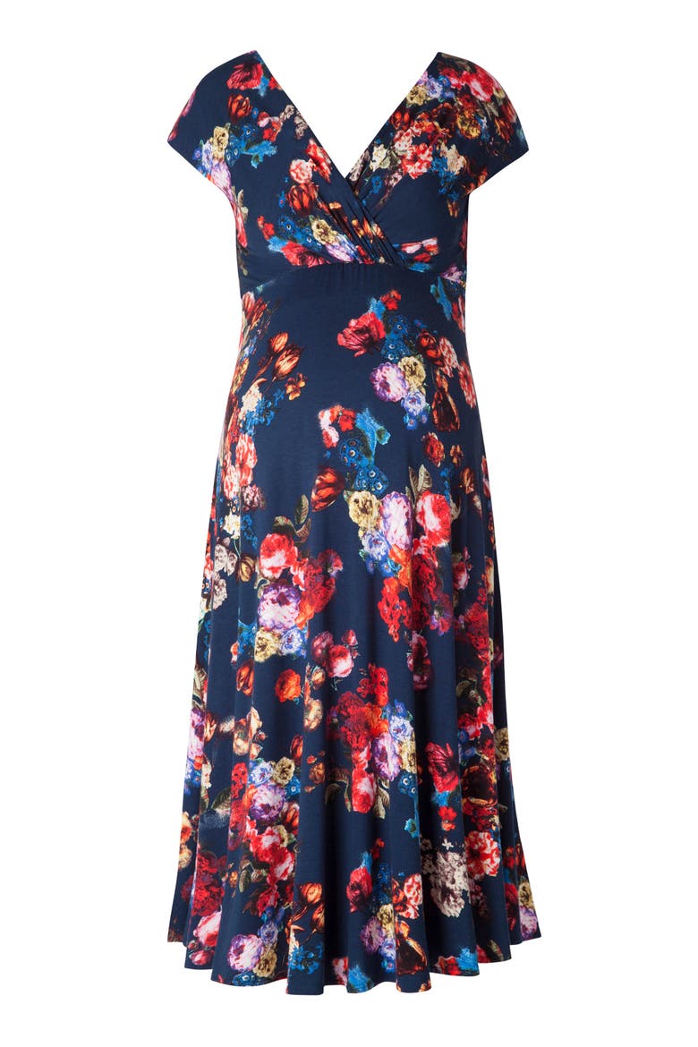 Alessandra Maternity Dress, Alternate, color, MIDNIGHT GARDEN