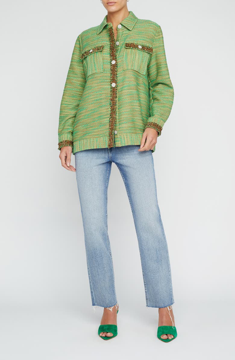 L'AGENCE Jeanine Cotton Blend Tweed Shirt Jacket, Alternate, color, 