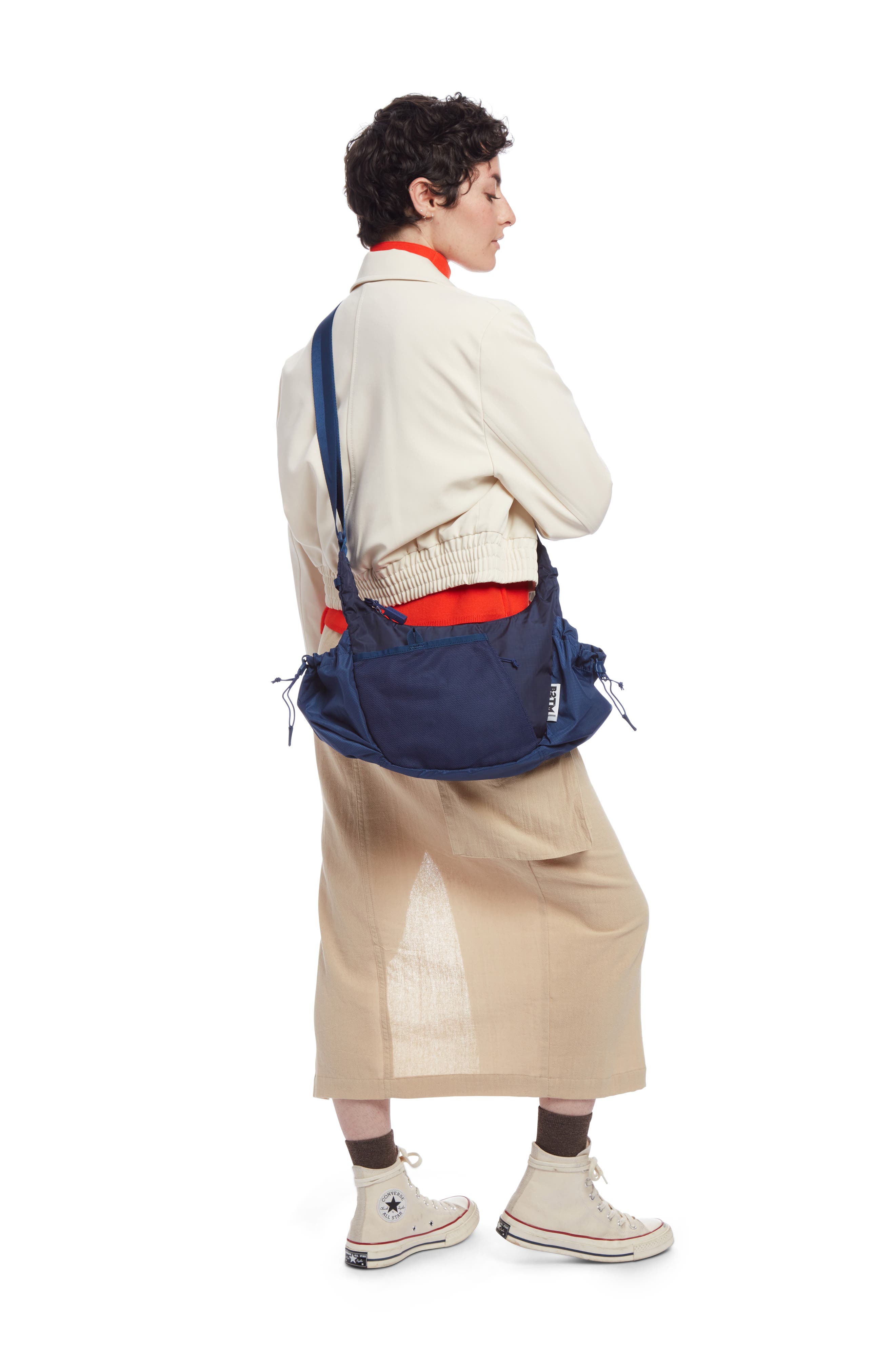 Baboon to the Moon Crescent Crossbody Bag, Alternate, color, Navy