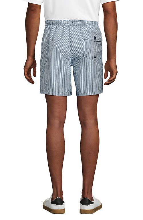 LANDS' END LANDS' END 7" SEERSUCKER BEACH TO BOARDWALK PULL ON SHORTS