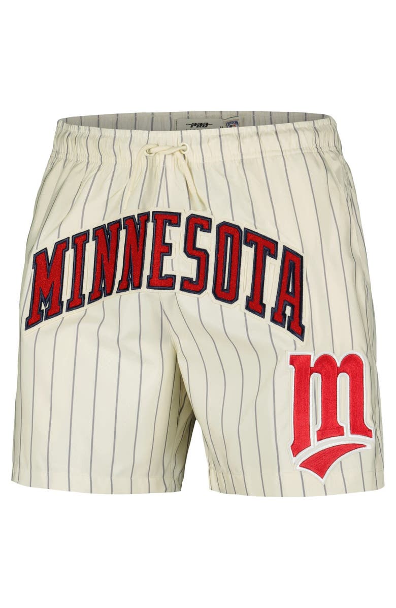 PRO STANDARD Men's Pro Standard Cream Minnesota Twins Pinstripe Retro Classic Woven Shorts, Alternate, color, Cream
