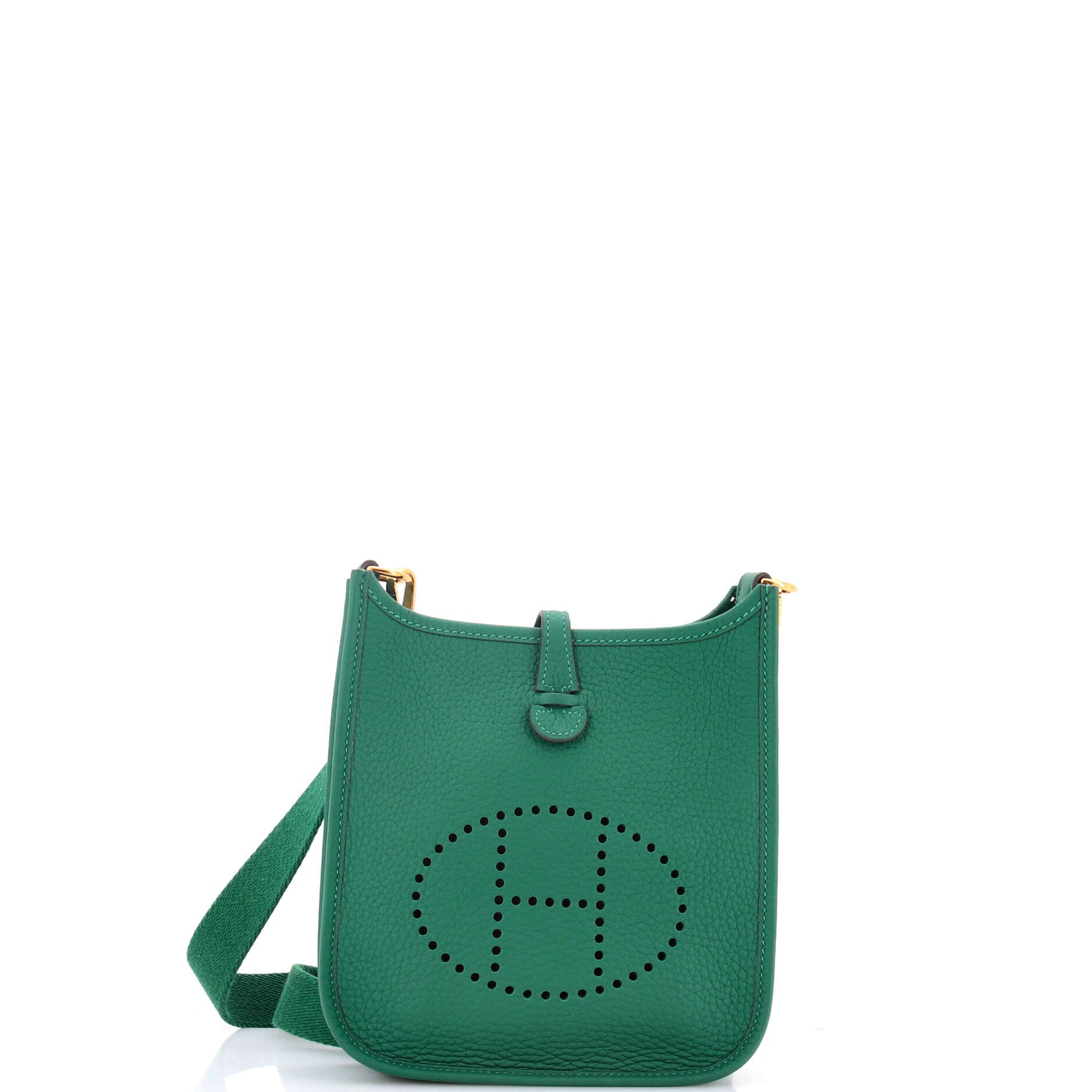 Pre-Owned Hermes Evelyne Bag Gen III Clemence TPM, Main, color, Vert Moyen