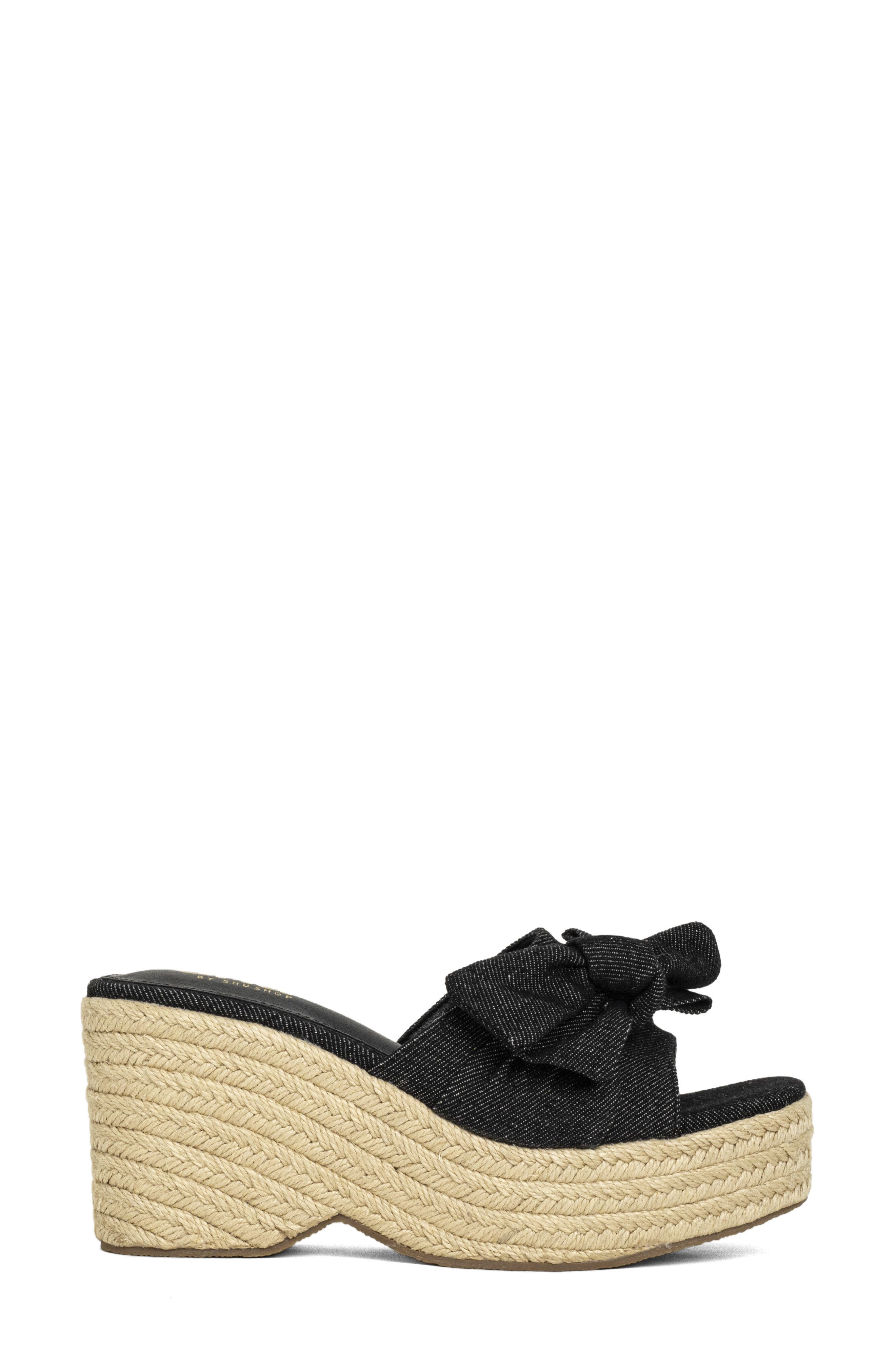SHUSHOP Ingrid Platform Espadrille Slide Sandal, Alternate, color, Black