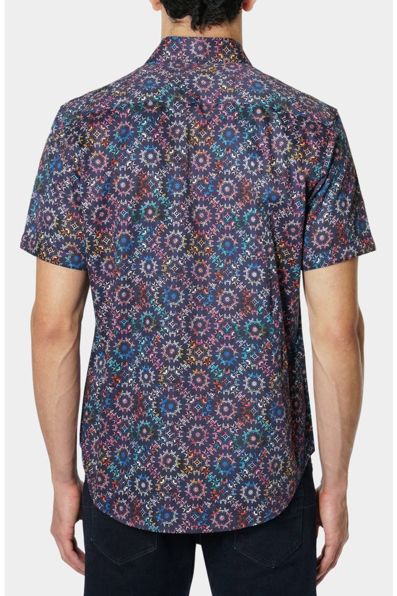 Large Circle Print Button-Up Shirt, Alternate, color, MULTI
