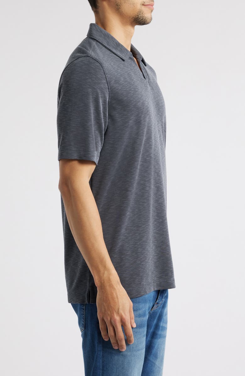 Johnston & Murphy Vintage Slub Modal Blend Johnny Collar Polo, Alternate, color, Charcoal
