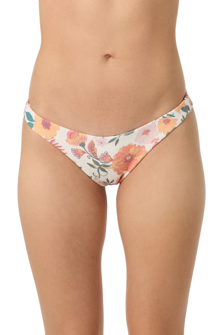 Camellia Floral Bikini Bottoms, Main, color, VANILLA