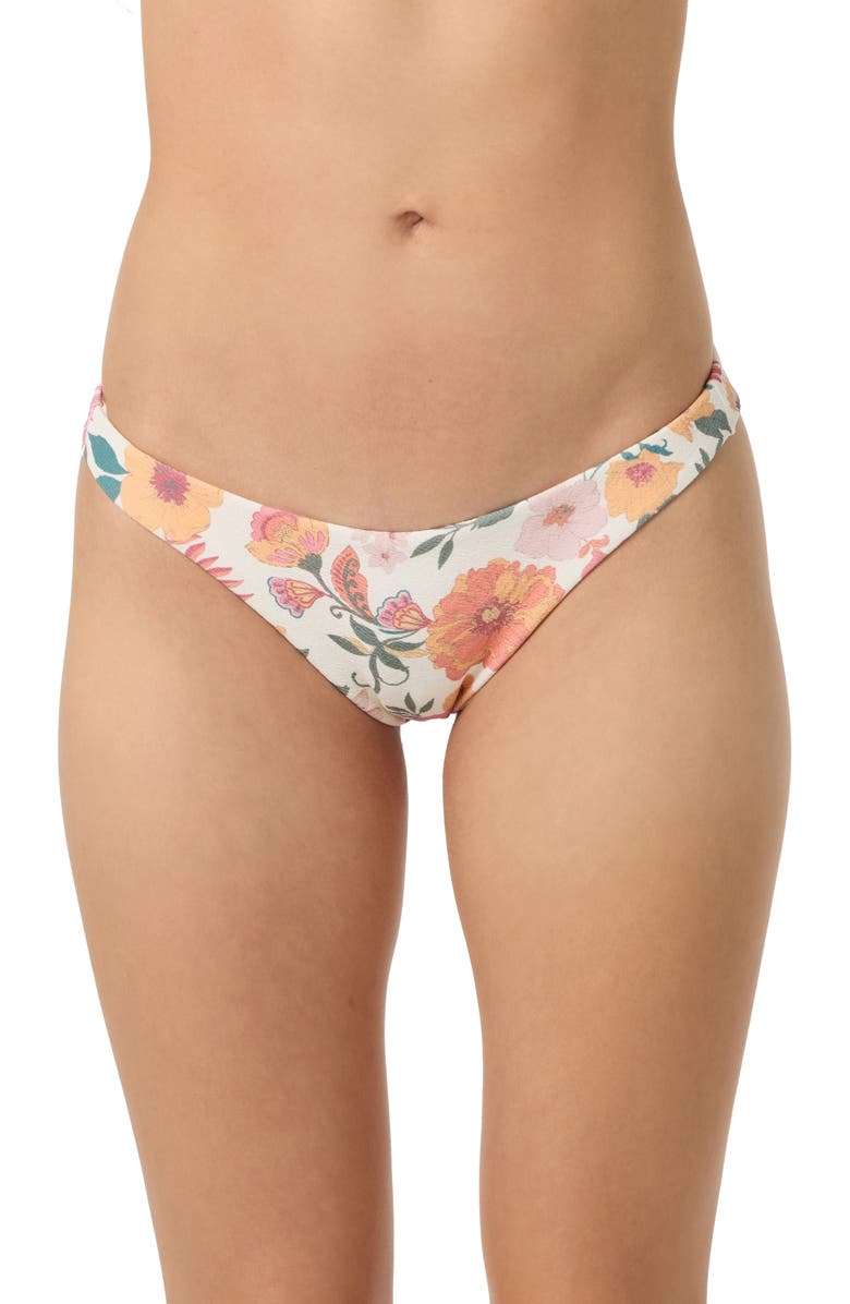 O'Neill Camellia Floral Bikini Bottoms, Main, color, Vanilla
