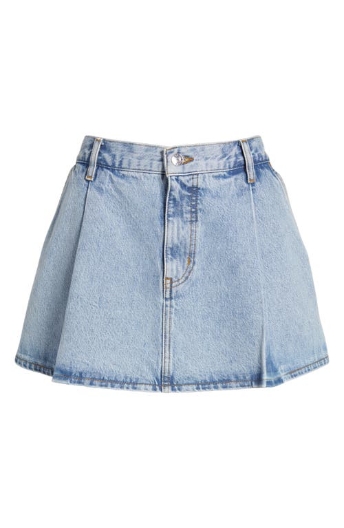 Frame Pleated Denim Mini Skirt In Outlaw In Outlaw