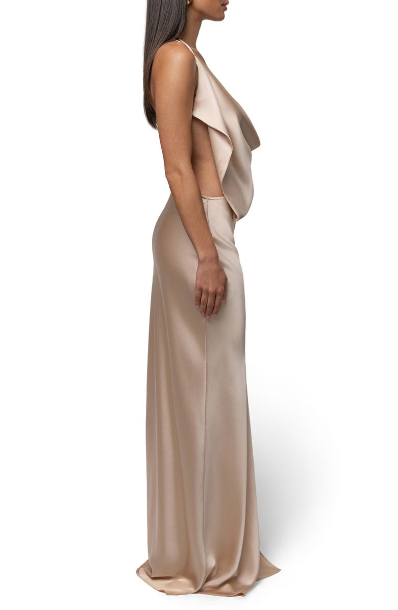 JLUXLABEL Delmara Cowl Neck Satin Dress, Alternate, color,