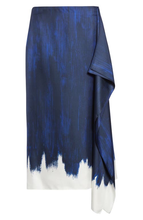 Proenza Schouler Amery Double Print Silk Twill Midi Skirt In Multi