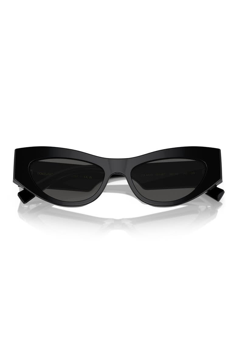 52mm Gradient Cat Eye Sunglasses, Alternate, color, BLACK